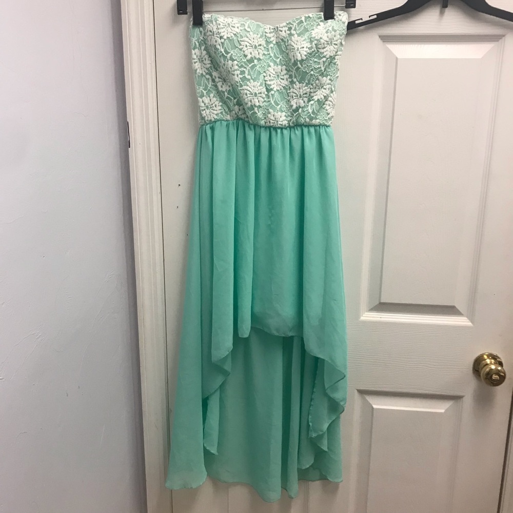 Strapless high-low dress